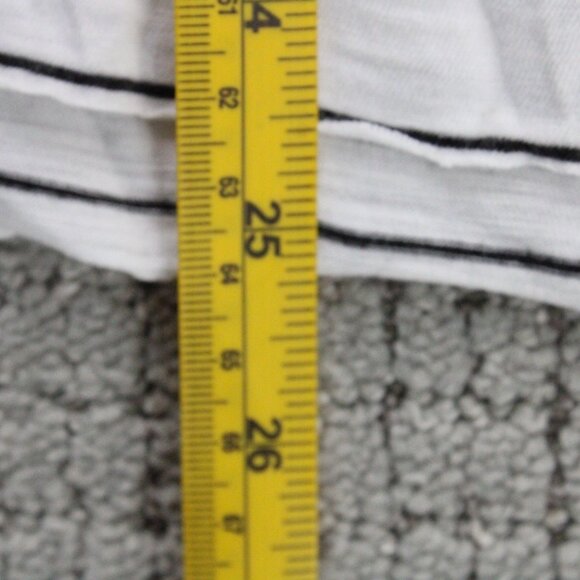 Michelle By Comune Blouse Top Women White Striped Crewneck 3/4 Sleeve Size Large - Picture 9 of 9